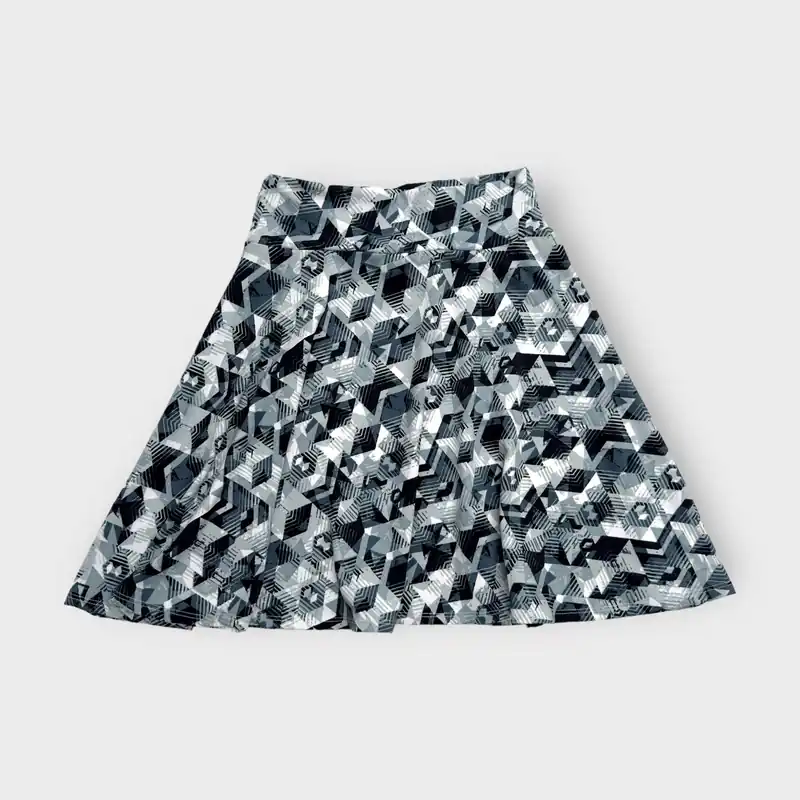 LuLaRoe Kids Azure A-Line Skirt | 12 (12-14) | Multicolor/Gray Geometric Pattern | NWT