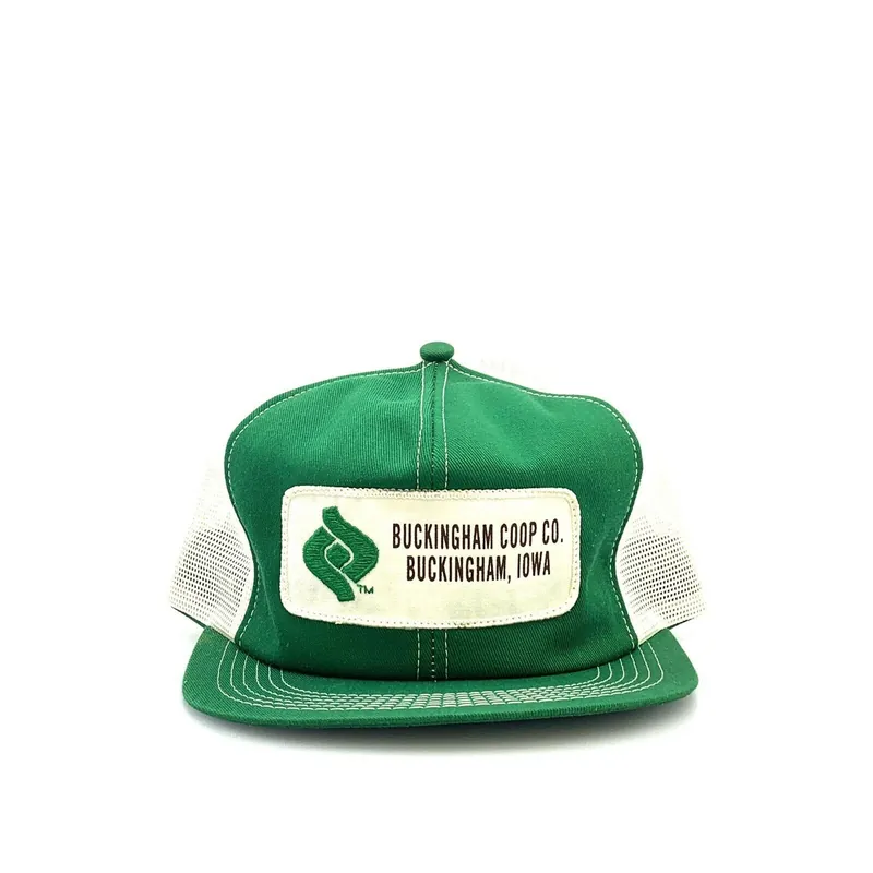 Vintage BUCKINGHAM COOP CO Trucker Hat | Green | Adjustable Snapback | Iowa Agriculture - K-Products