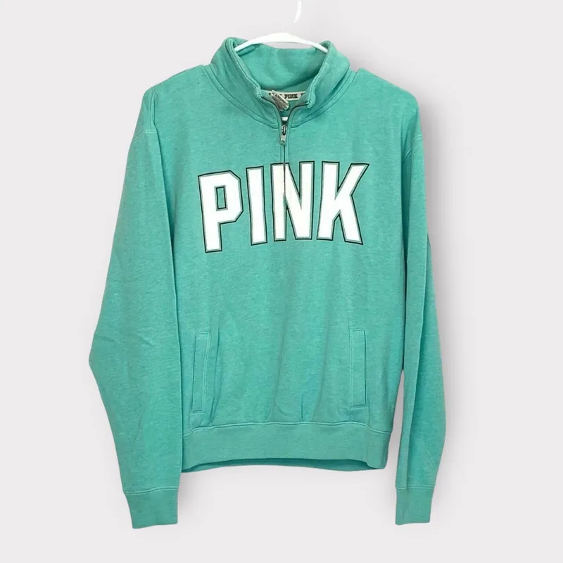 PINK by Victoria’s Secret Women’s Pullover Sweatshirt | Size XS | Teal Green | Long Sleeve | EUC - Victoria's Secret