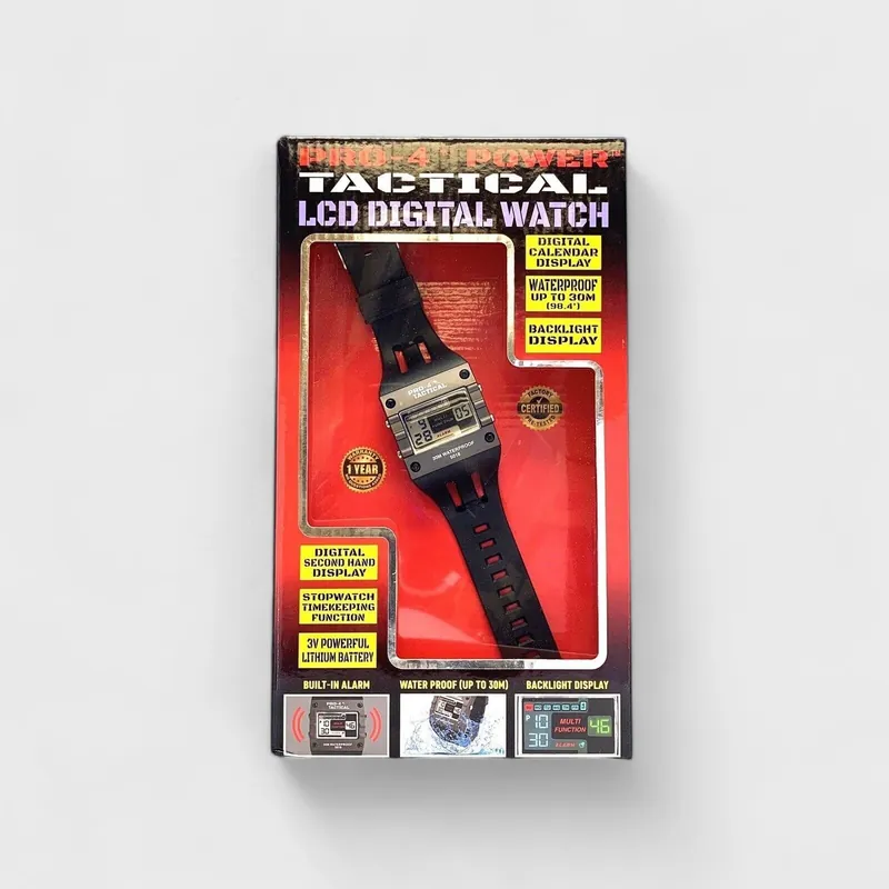 Shop Pro 4 Tactical Digital LCD Watch | Waterproof | Stopwatch | Black - Pro-4