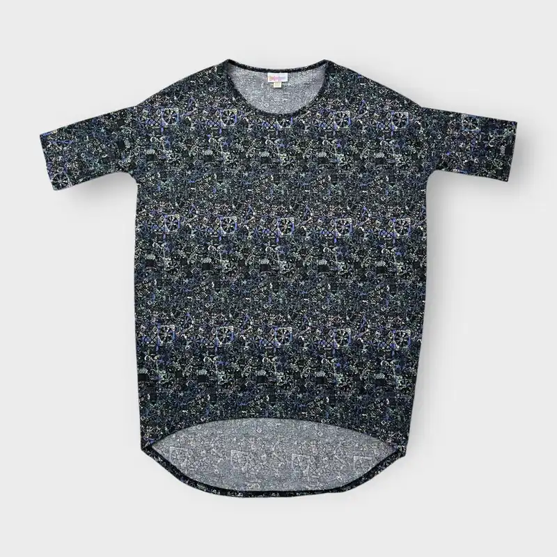 LuLaRoe Irma S/S Tunic Top - Multicolor Ornate Abstract - Women's XXS (00-0) - NWT
