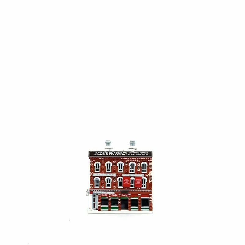 Nostalgic Coca-Cola Trim A Tree Christmas Ornament - Jacob's Pharmacy Building - Very Good - 1.25" - Used - Unisex
