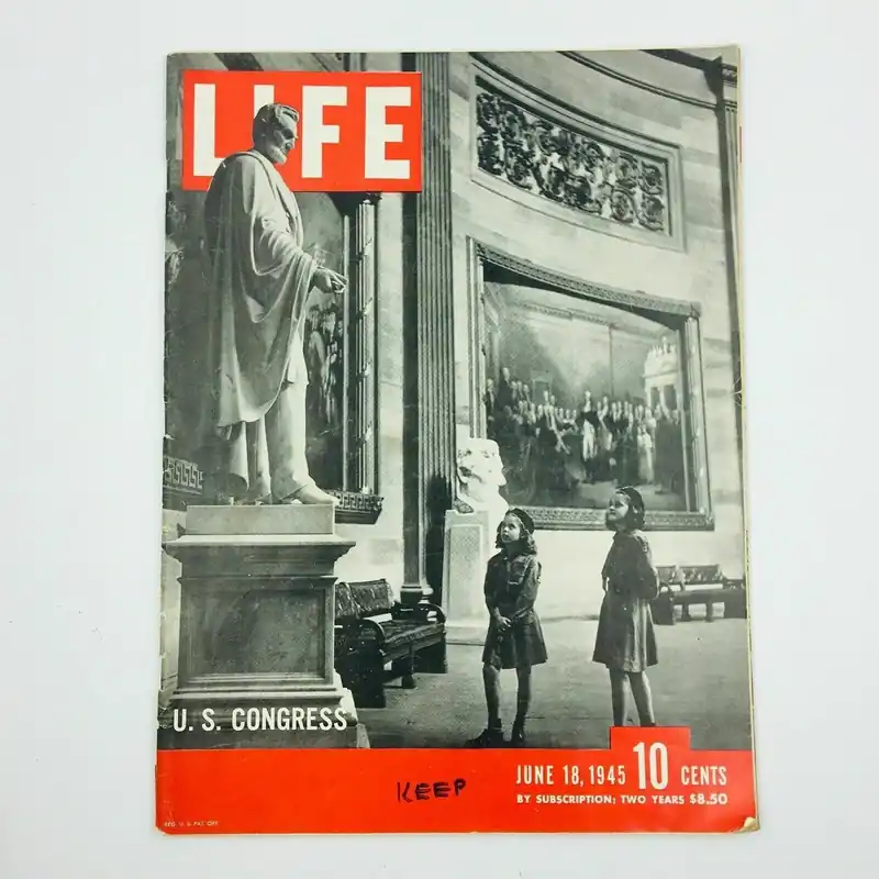 Nostalgic U.S. Congress Issue Vintage Life Magazine June 18, 1945