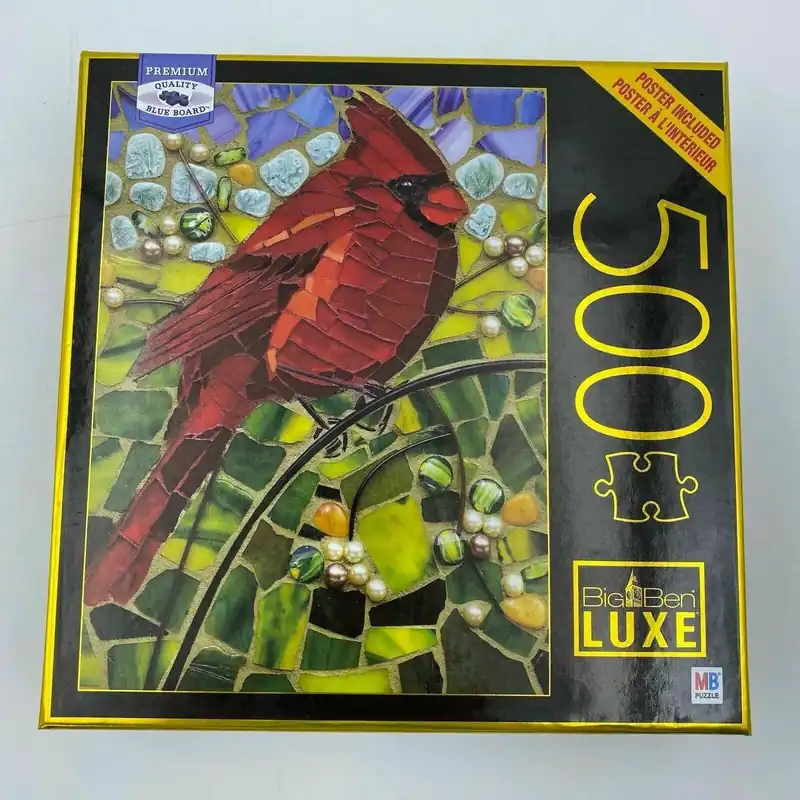 Big Ben Luxe | Stained Glass Cardinal Jigsaw Puzzle | 500 Pc | Multi-Color | NIB