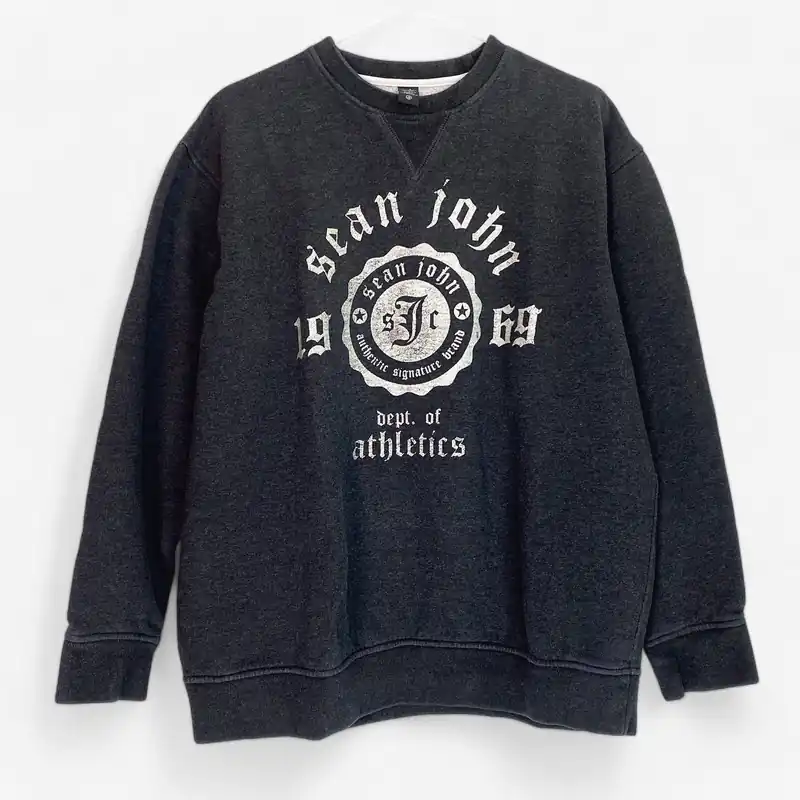 Sean John 1969 Dept of Athletics Crewneck Sweatshirt - Gray - Size L