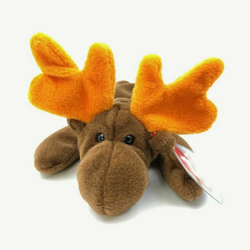 Ty Original Beanie Babies Chocolate The Moose Plush Toy 1993 Excellent Cond. w/ Errors