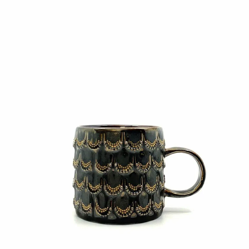 Elegant Starbucks Golden Scales Anniversary Cup - 10 fl oz, Brown/Gold, Ceramic