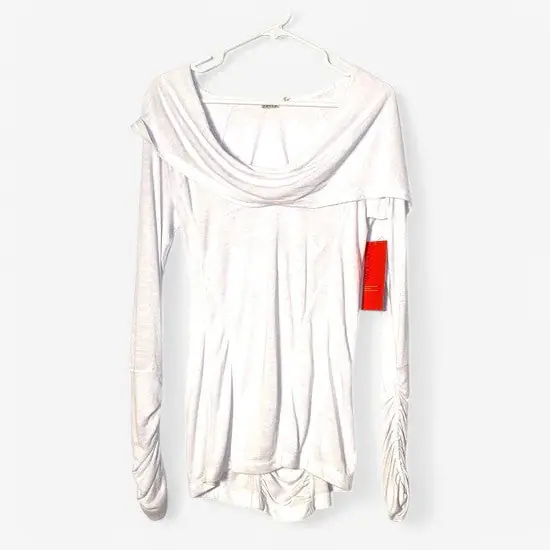 Zella Women's White Athleisure Hoodie - Size S - Soft Cotton Knit Sweatshirt