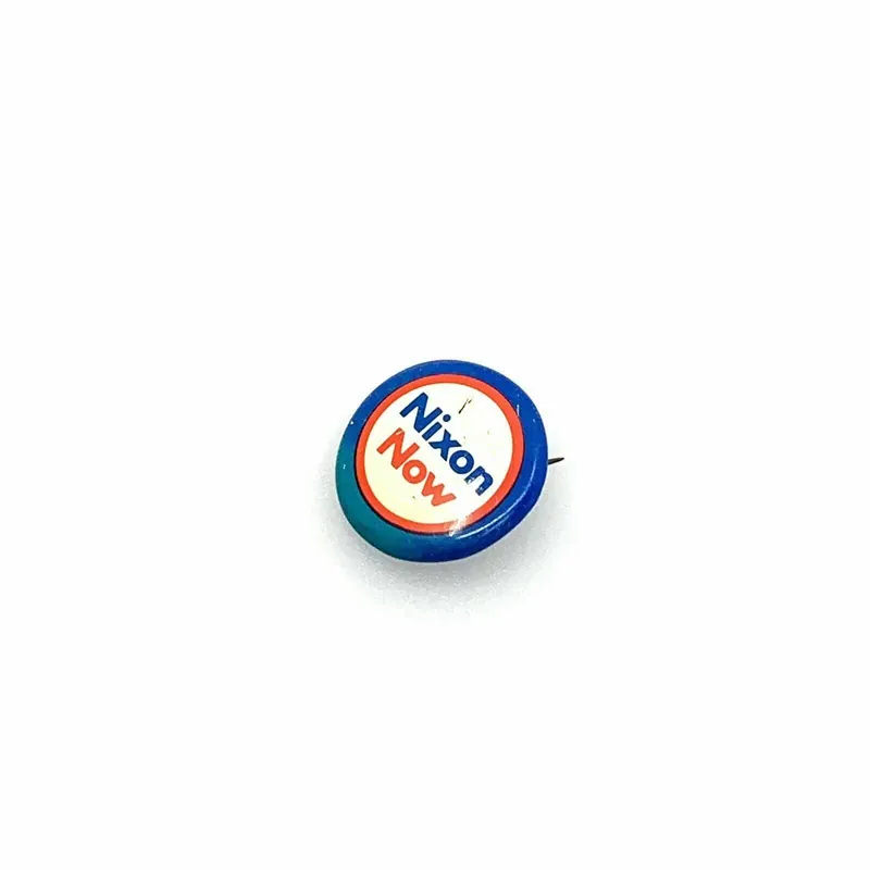 Vintage "Nixon Now" Presidential campaign button • 1972 campaign - Unmarked