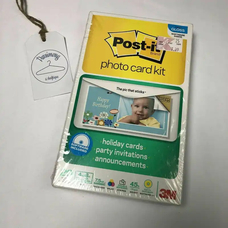 POST IT Photo Card Kit Holiday Cards Party Invitations 20 Sheets & Envelopes - Post-it