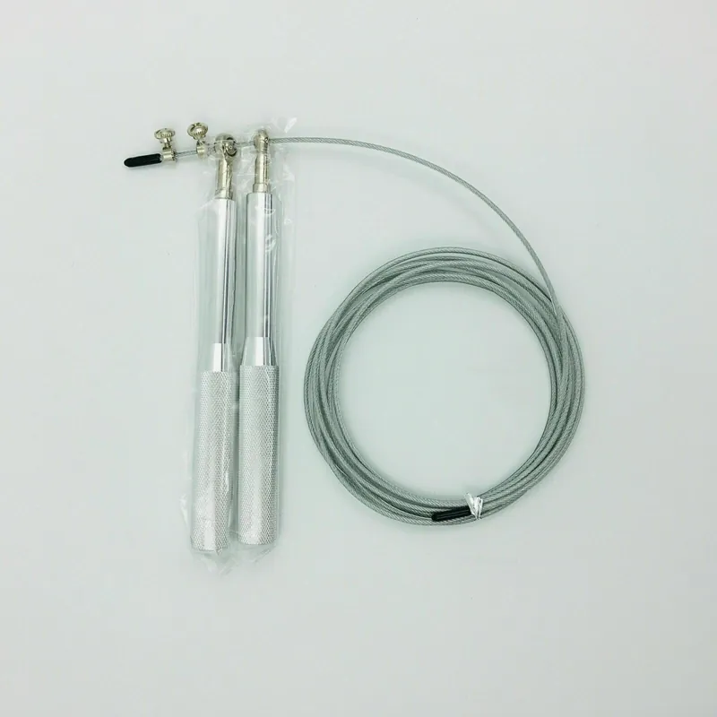 Hi Speed Jumprope Silver Metal Adjustable Fitness Exercise - Unmarked