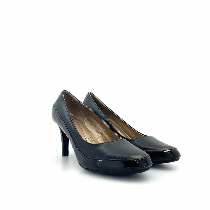 Soft Style Shoes by Hush Puppies Womens Leather Pumps Heels, Black - Size 10