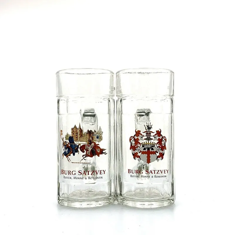 Burg Satzvey Mechernich, Germany Castle Souvenir 0.3L Glass Mugs - Set Of 2