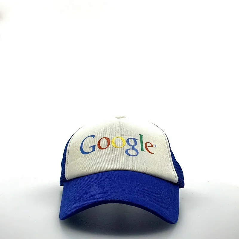Google Blue White Mesh Foam SnapBack Trucker Hat OSFA - Snap-Back