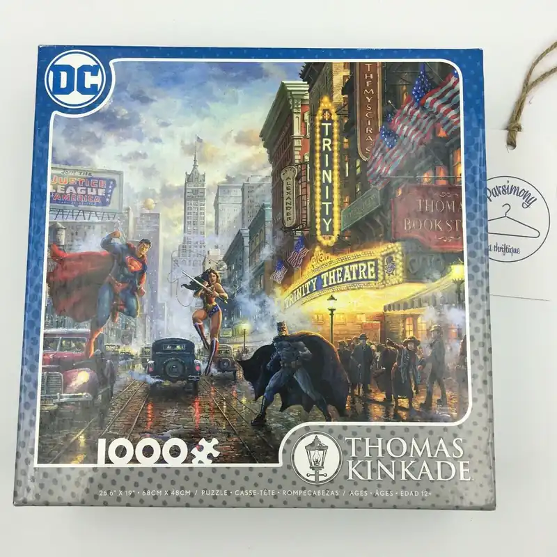 Ceaco | DC Comics Thomas Kinkade 'The Trinity' Jigsaw Puzzle | 1000 Pc | NIB