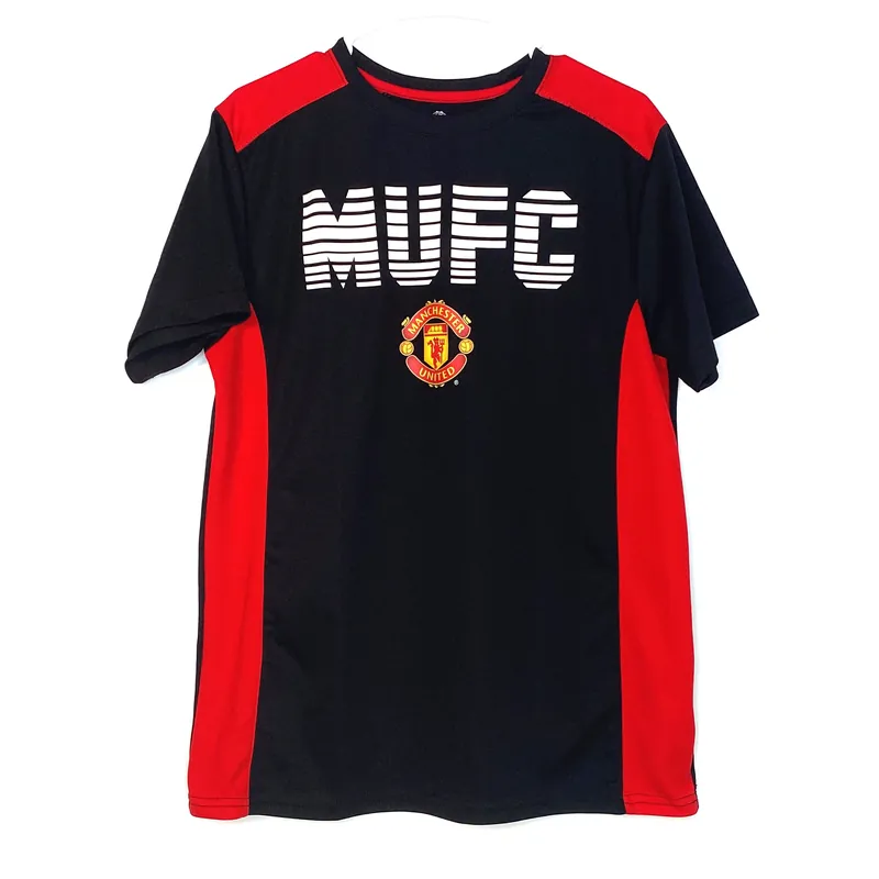 MU Ltd Men's Manchester United Crew Neck T-Shirt - Black, Size L