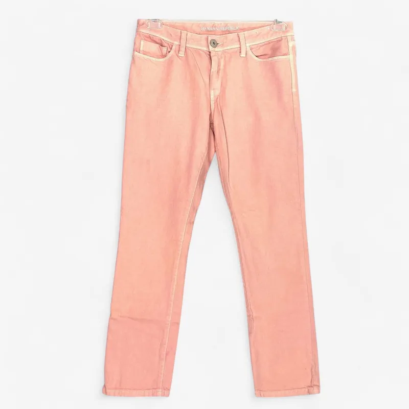 Banana Republic Womens Skinny Fit Denim Jeans – Machine Washable Comfort for Everyday Wear – Size 28 – Pink