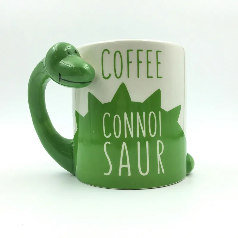 Coffee Connoi Saur Dinosaur Coffee Mug White Green 12 Oz. Bigmouth - Big Mouth Toys