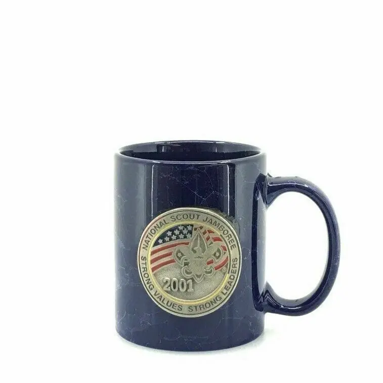 National Scout Jamboree 2001 Coffee Cup Blue Marbled 12 Oz - Unmarked