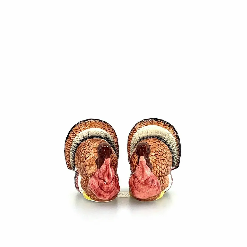 Vintage Ceramic Turkey Salt And Pepper Shakers Set Thanksgiving Table - Unmarked