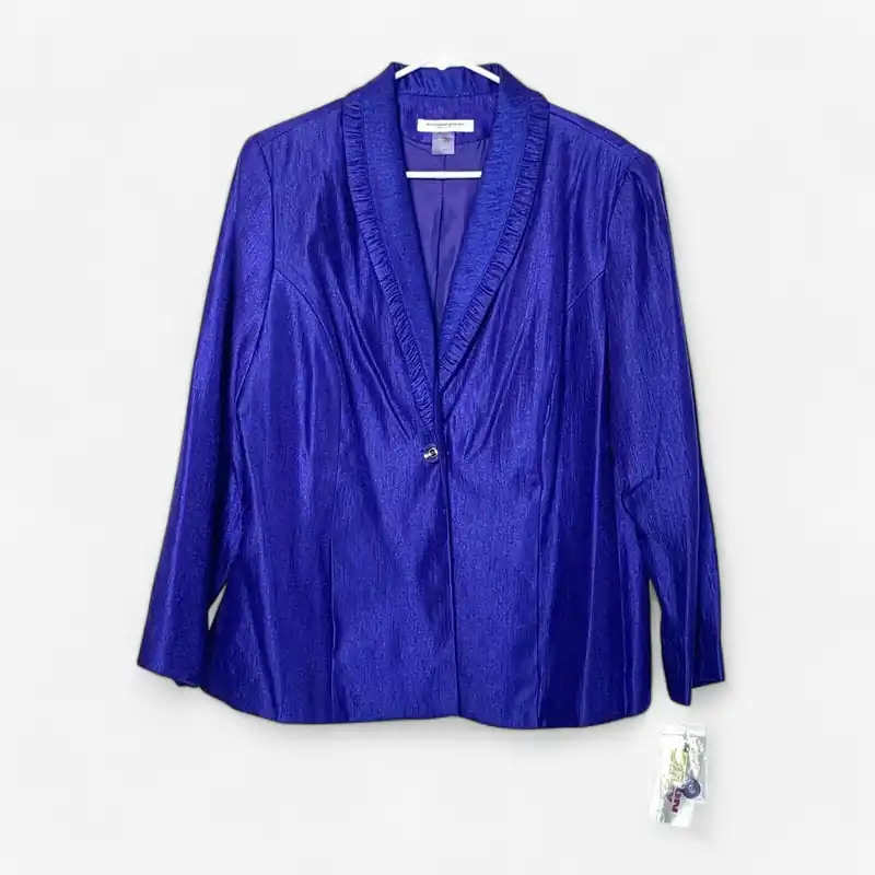 Allison Daley Petite Women's Purple 1-Button Jacket - Size 14P