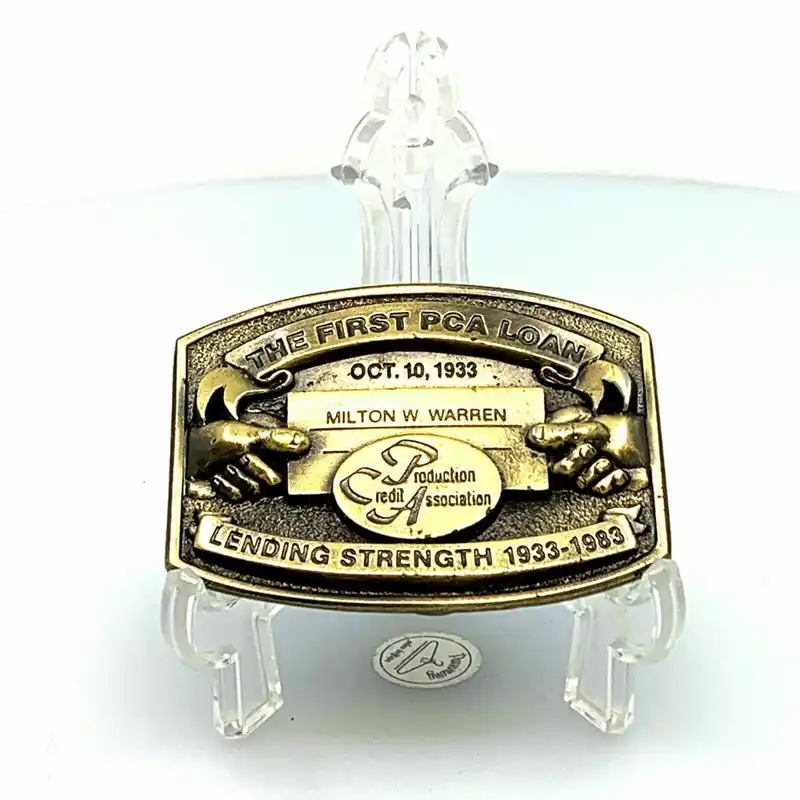 Vintage PCA Production Credit Association Belt Buckle 1983 Bank 50th Farm First - Unknown