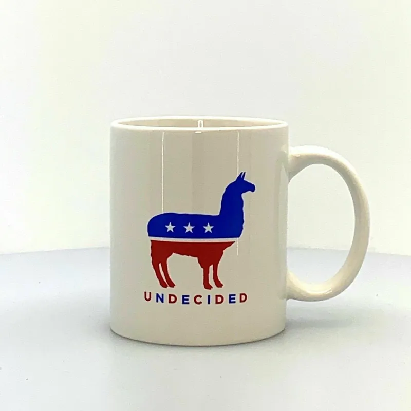 UNDECIDED Voter Ceramic Coffee Cup, White - 10oz