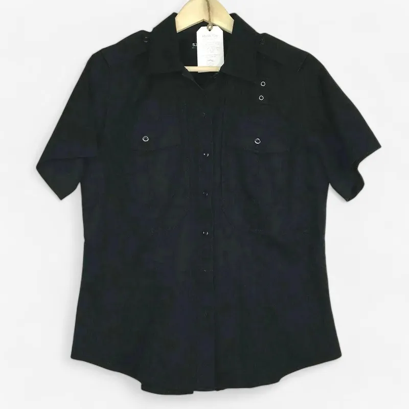 Women's Black Short Sleeve Button-Up Shirt with Concealed Pockets - Size M - 5.11 Tactical Series