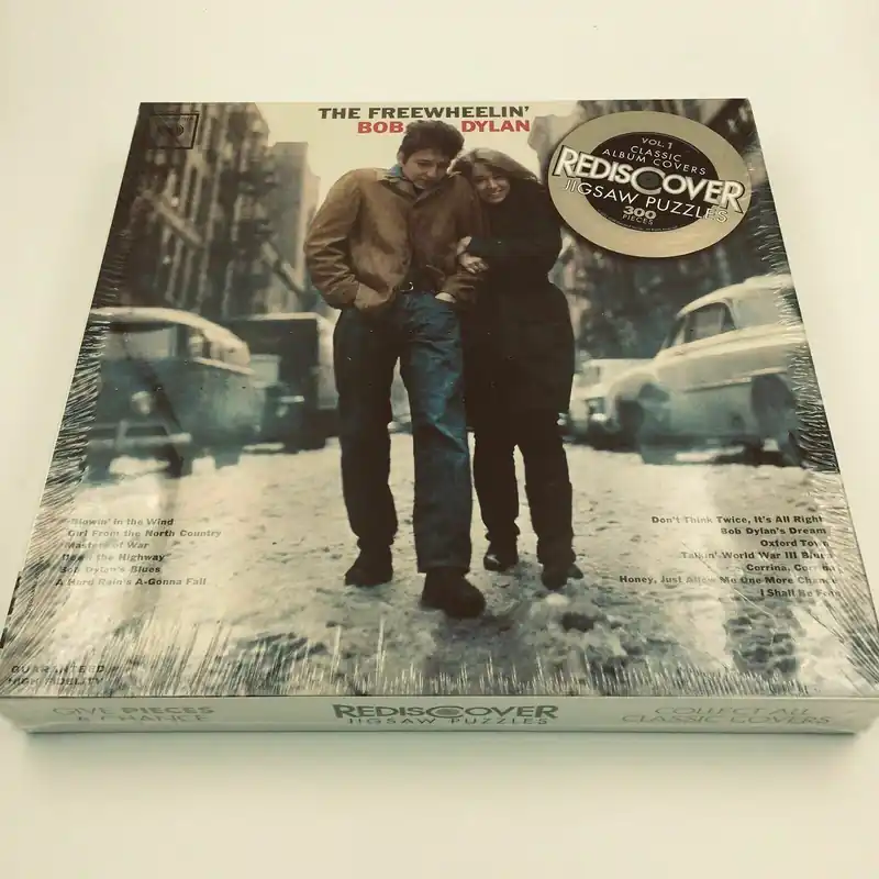 Rediscover 'The Freewheelin Bob Dylan Double Sided Jigsaw Puzzle NIB - Gold Standard Games