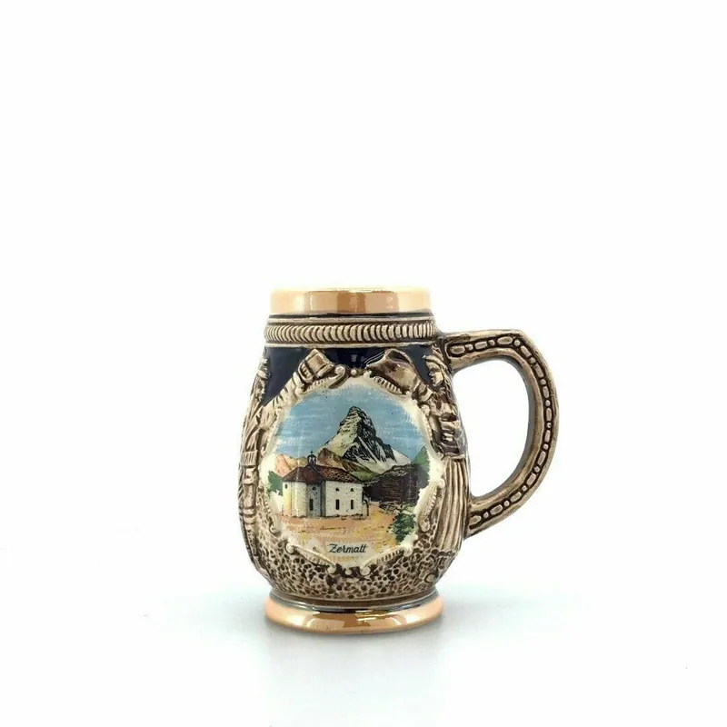 Zermatt Switzerland Hand Painted Souvenir Mug Cup Stein Collectible - Unmarked