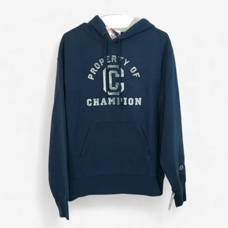 Champion Men's Blue Fleece Hoodie - Size Medium, New with Tags