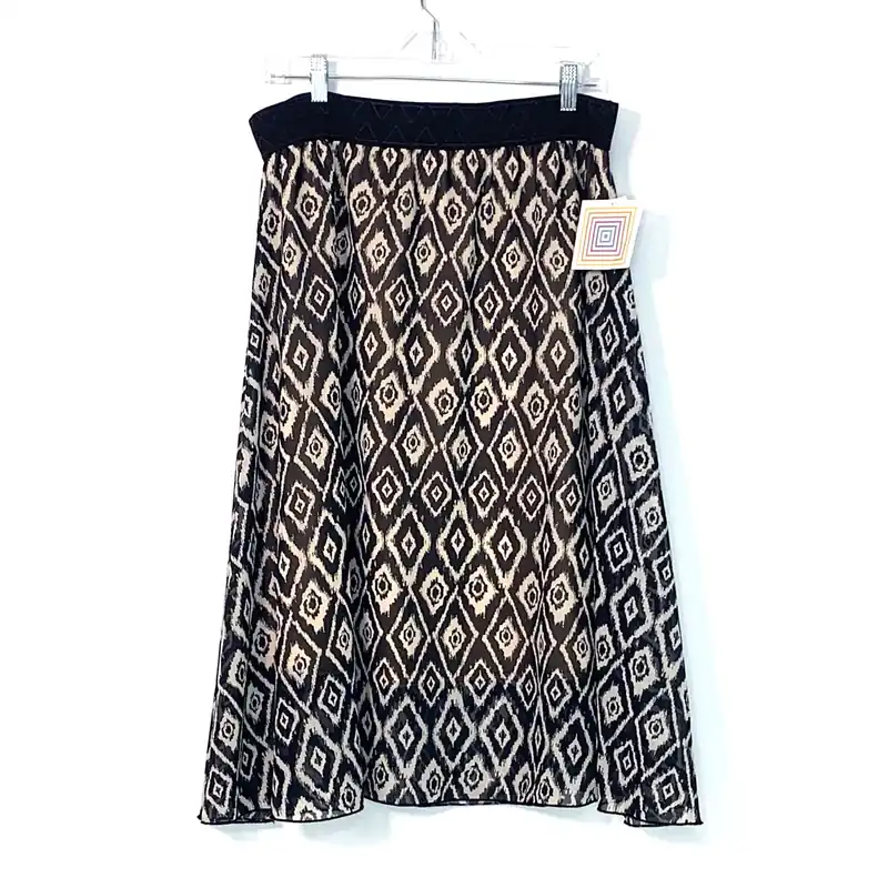 LuLaRoe | Lola Skirt | Geometric Pattern | Black White | Size: 2XL | NWT