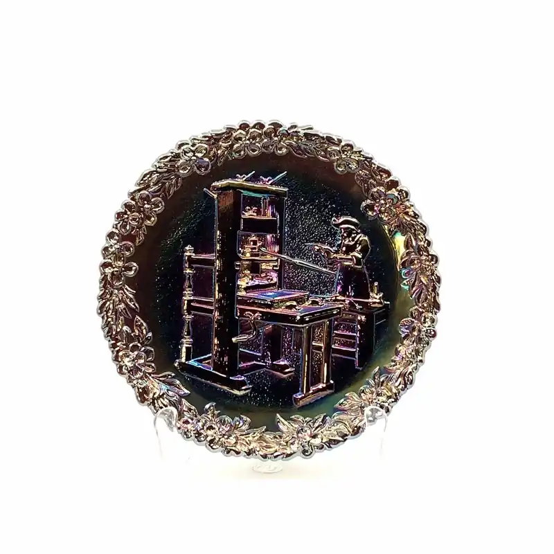 1971 Fenton Glass Collector Plate No. 2 In The Annual Series Early Craftsman Of English America - Fenton Glass Company