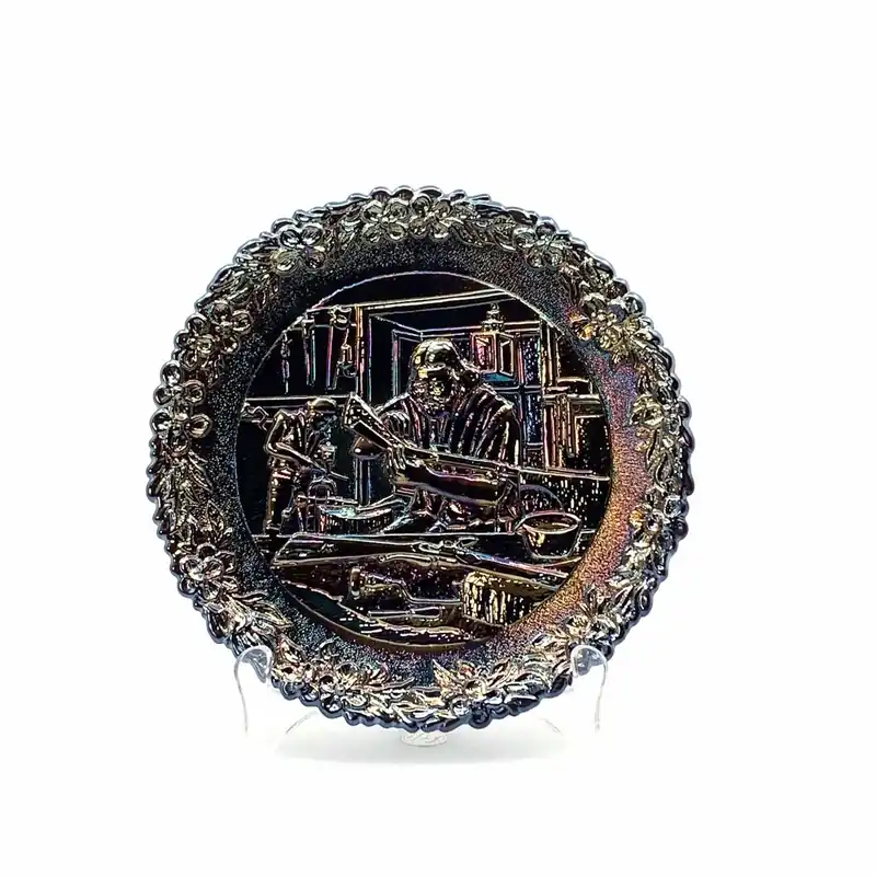 1976 Fenton Glass Collector Plate No. 7 In The Annual Series Early Craftsman of English America - Fenton Glass Company