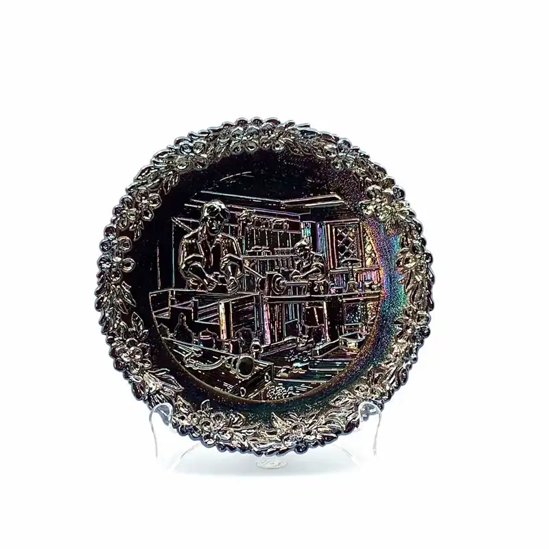 1979 Fenton Glass Collector Plate No. 10 In The Annual Series Early Craftsman of English America - Fenton Glass Company
