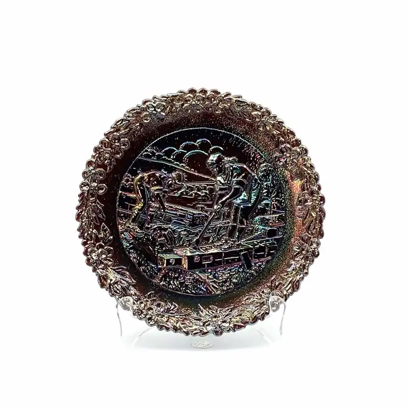 1981 Fenton Glass Collector Plate No. 12 In The Annual Series Early Craftsman of English America - Fenton Glass Company