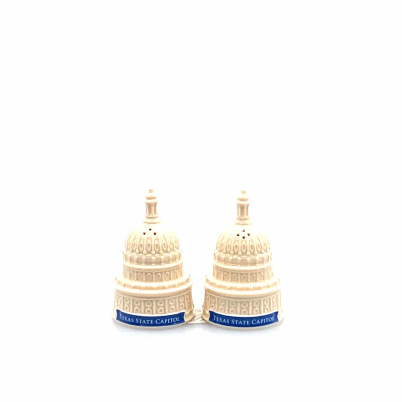 Historic Texas State Capital Novelty Salt And Pepper Shakers Set Fine Porcelain - Unmarked