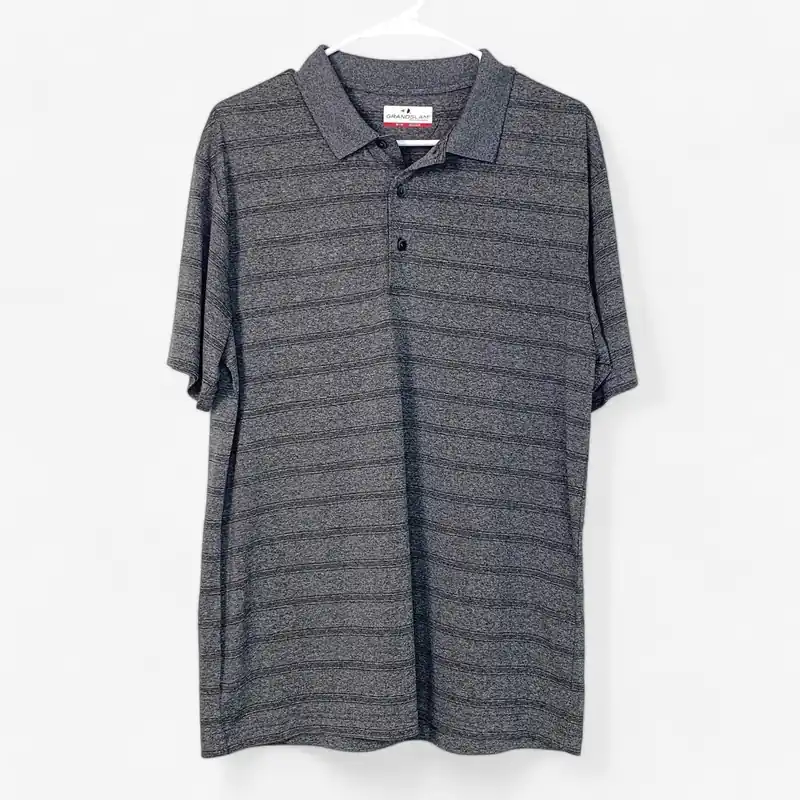 Grand Slam Men's Gray Golf Polo Shirt - Short Sleeve - Size M - Pre-Owned
