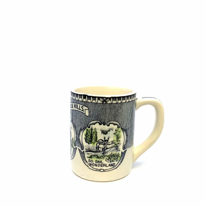 State of South Dakota Black Hills Travel Souvenir Coffee Cup 10 Fl Oz White - Unmarked
