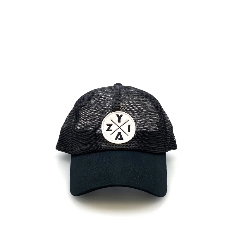 ZYIA Womens Black Adjustable Snapback Baseball Cap Hat Logo