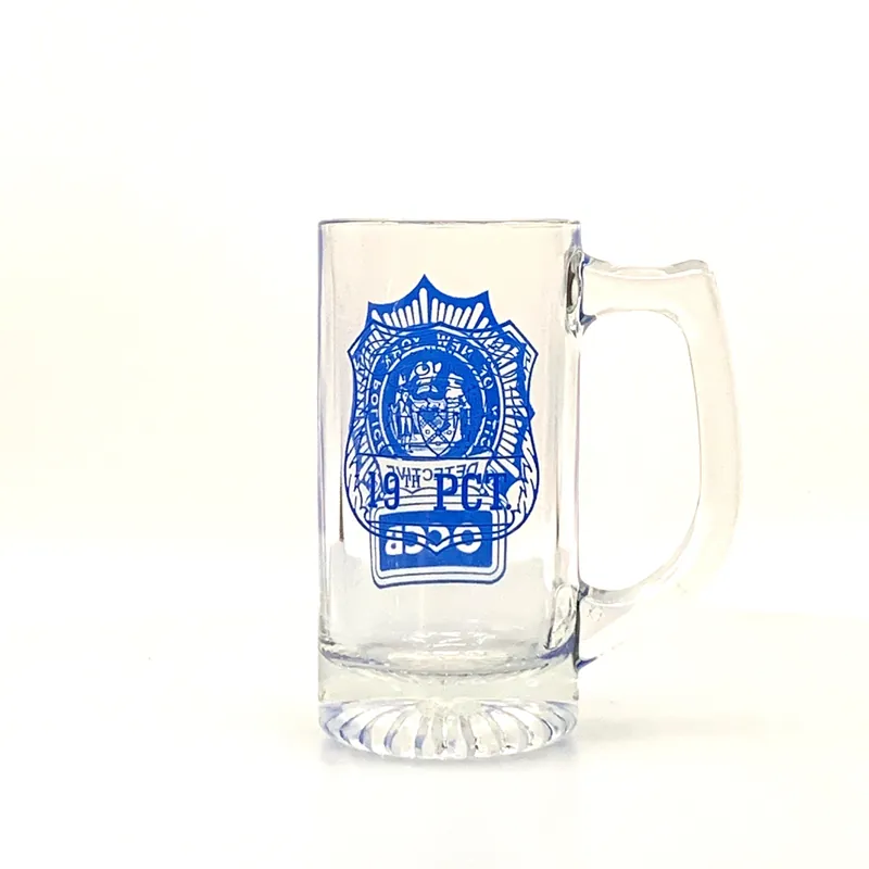 New York City Police Department Detective Organized Crime Bureau Glass Mug - Unmarked