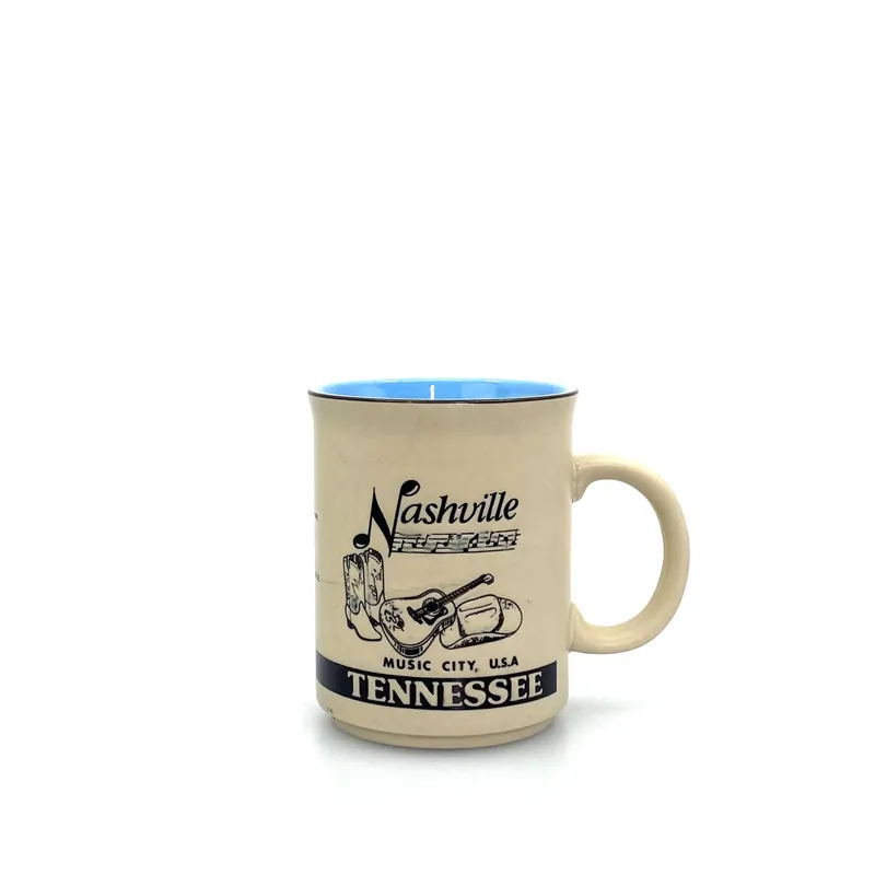 State of Tennessee Nashville Music City USA Coffee Cup 16 Oz Beige Blue - Unmarked