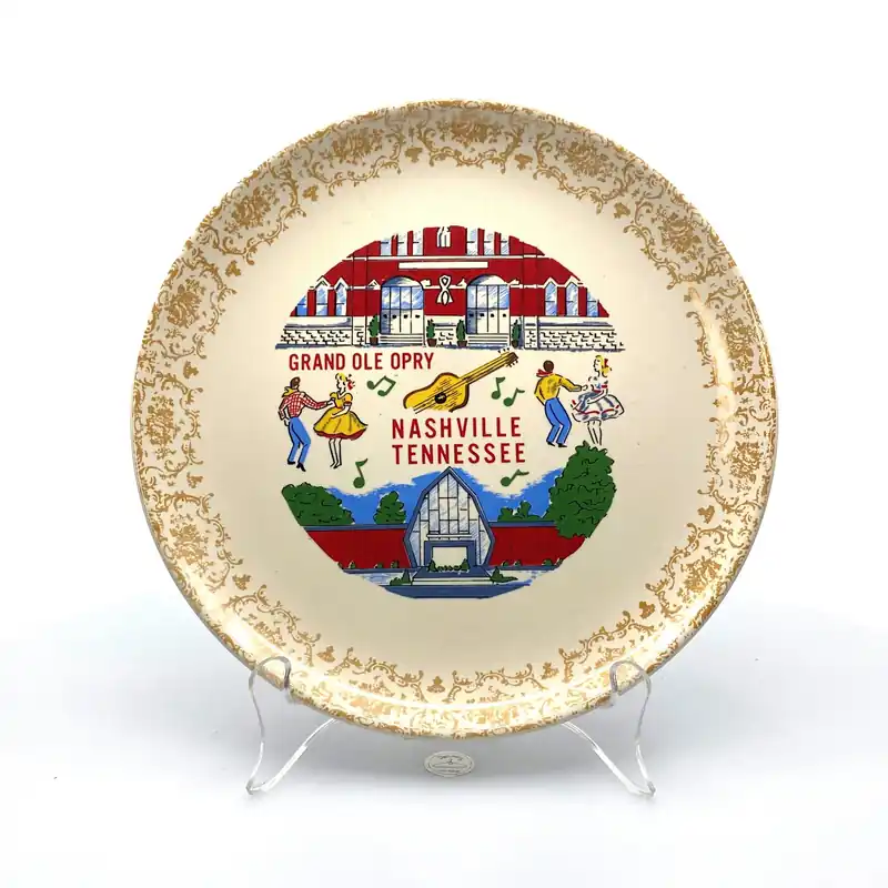 Grand Ole Opry Nashville Tennessee Porcelain Travel Souvenir Collectible Plate 9” - Unmarked