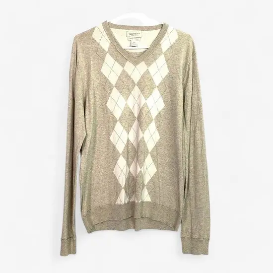 Banana Republic Men's V-Neck Pullover Sweater - Size L - Beige/Brown