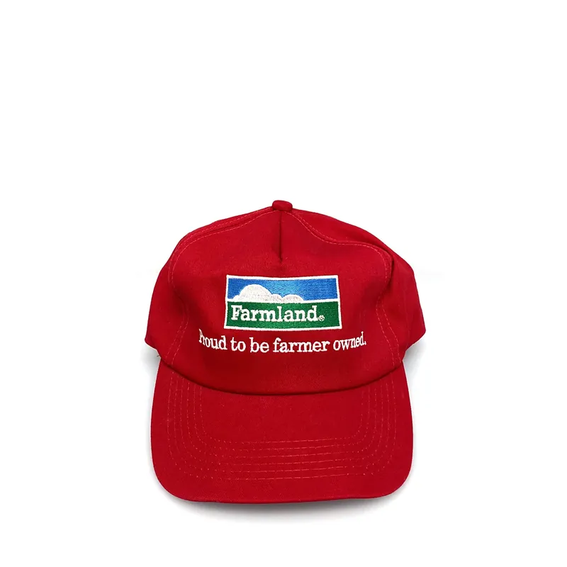 K-Products FARMLAND “Proud To Be A Farmer” 5-Panel Hat SnapBack OS Red Baseball Cap
