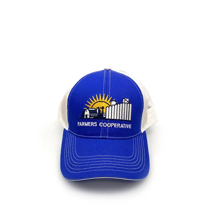 JF Beaver Farmers Cooperative Hat Adjustable OS Blue White Baseball Cap NEW