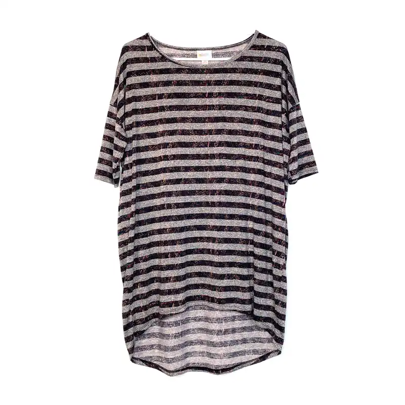 LulaRoe Vault | Irma Tunic Top | Size: XS (2-4) | Multicolor Static Stripes | Pre-Owned