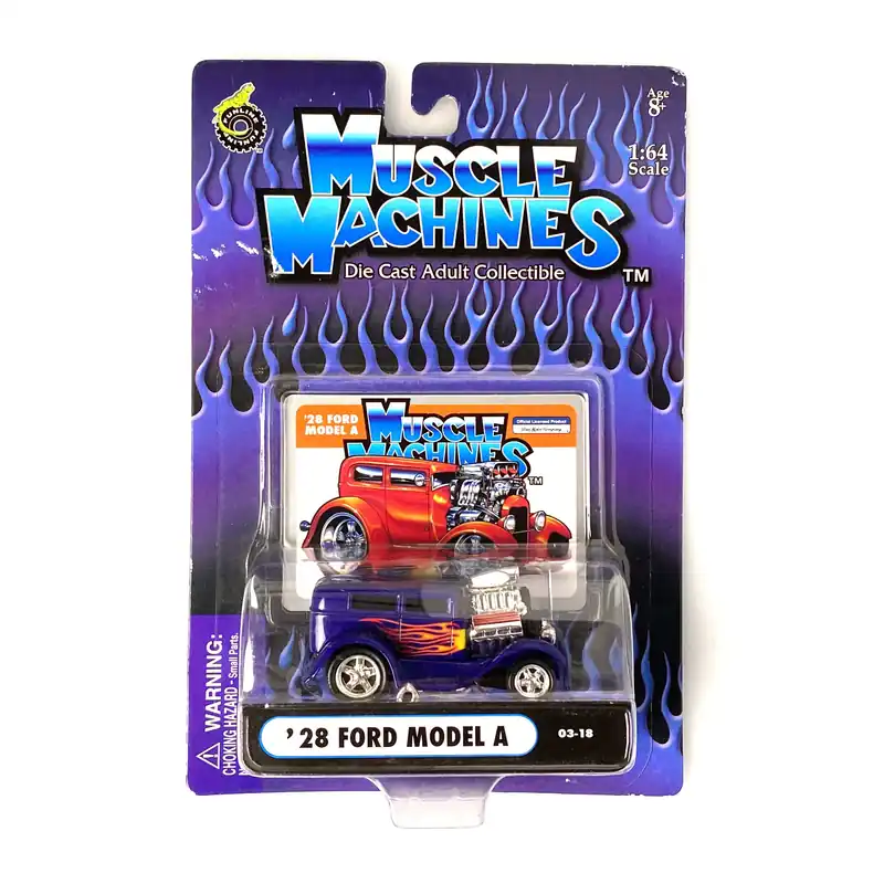 Muscle Machines Ford Model A Diecast Car – Limited Edition Purple Collectible for Adult Collectors – 1:64 Scale Model - Funline Merchandise Co