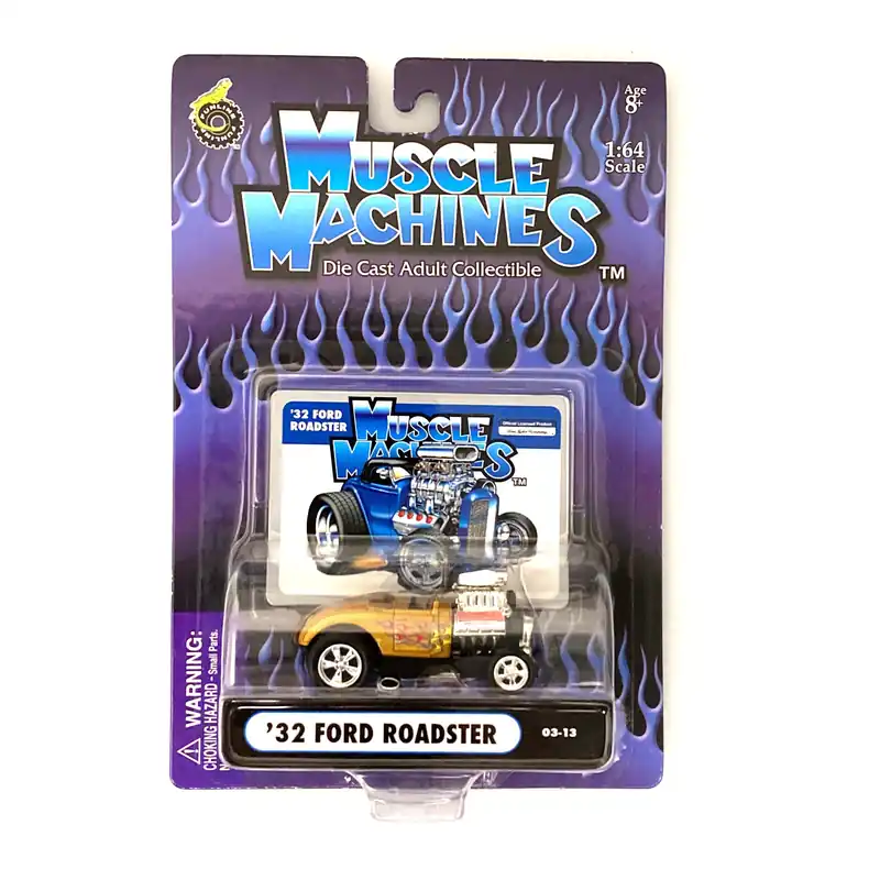 Muscle Machines '32 Ford Roadster – Stunning Gold Diecast Collectible Car for Car Enthusiasts – 1:64 Scale Model - Funline Merchandise Co