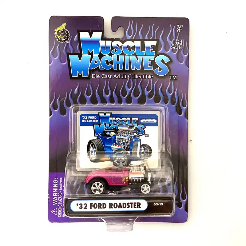 Muscle Machines '32 Ford Roadster – Stunning Purple Diecast Collectible Car for Adult Collectors – 1:64 Scale Model - Funline Merchandise Co